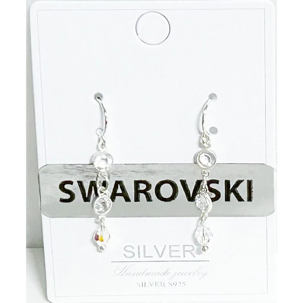 925 Sterling silver chanel set Earrings - Picture 2 of 2